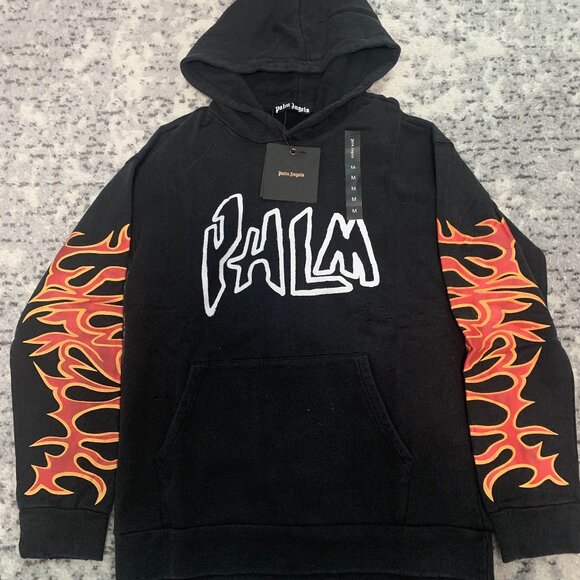 Palm Angels Fire Graffiti Hoodie Men’s Large, Medium - Picture 1 of 3